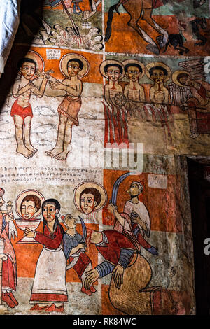 Eine äthiopische Kirche in der Nähe von Gorgora, Äthiopien gefunden Stockfoto