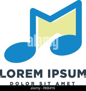 Buchstabe M Musik Logo template Vector Illustration icon-Element Stock Vektor
