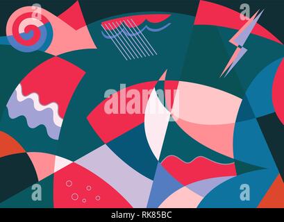 Abstrakte Segelschiff in das schlechte Wetter Stock Vektor