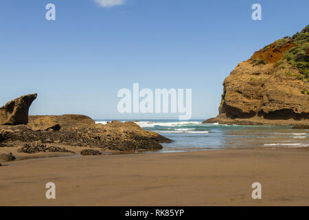 Anzeigen Küste Bethells Beach, Te Henga, in der Nähe von Auckland, Nordinsel, Neuseeland Stockfoto