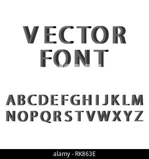 Vector3D-flat style Font. Satz, Sammlung von Briefen Alphabet. Stock Vektor