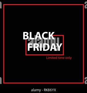 Schwarzer Freitag Verkauf Inschrift Entwurfsvorlage. Schwarzer Freitag-Banner. Vektor-illustration Stock Vektor