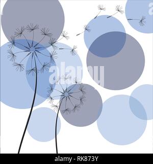Abstrakte Löwenzahn Löwenzahn mit fliegenden Samen - Vektor Stock Vektor
