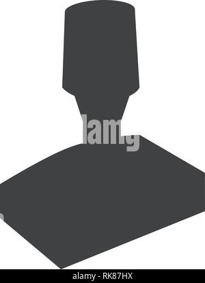 Vektor einfache Siegel oder Stempel silhouette Symbol, Zeichen oder Symbol. Büro Stempel oder stamper Stock Vektor