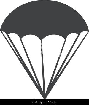 Einfachen vektor Symbol Silhouette von Fallschirm isoliert auf weißem Hintergrund Stock Vektor