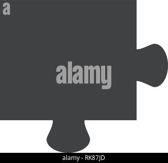 Einfachen grauen puzzle Vektorsymbol, Zeichen oder Symbol. Stock Vektor