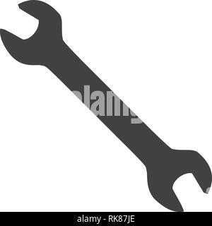Vektor Icon von zwei-Wege-Schraubenschlüssel. Hakenschlüssel bzw. Schraubenschlüssel. Taste. Reparatur Zeichen, Symbol Stock Vektor