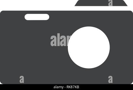 Vektor Kamera Symbol. Retro oder Vintage Foto Kamera in einem flachen Stil. Snapshot Stock Vektor
