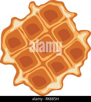 Vektor frühstück Waffel auf weißem Hintergrund. Abstrakte belgische Waffeln süß lecker Essen Konzept. top View Stock Vektor