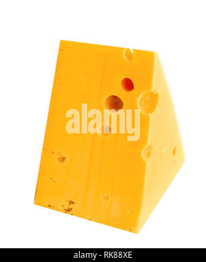 Käse; auf Weiß isoliert Stockfoto