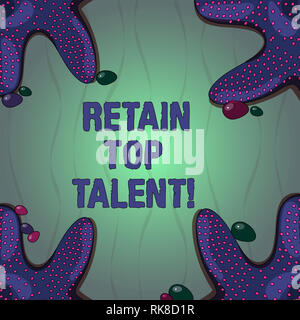 Konzeptionelle Hand schreiben Übersicht behalten Top Talent. Business Foto text Fähigkeit der Organisation zu behalten und seine Mitarbeiter Seestern auf vier Corne Stockfoto