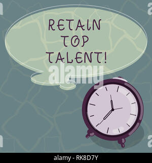 Konzeptionelle Hand schreiben Übersicht behalten Top Talent. Business Foto text Fähigkeit der Organisation zu behalten und seine Mitarbeiter Farbe dachte Rede B halten Stockfoto