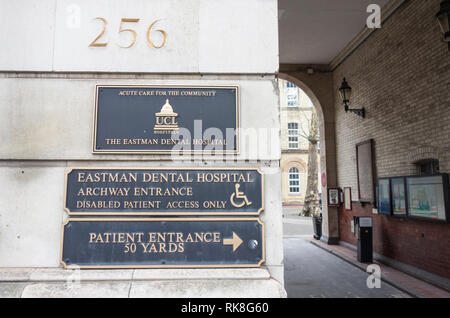 Die Außenseite des Eastman Dental Hospital, Grays Inn Road, London, WC1, UK Stockfoto