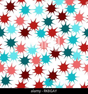 Vektor nahtlose Bunte überlappende Farbe Star Muster Hintergrund Stock Vektor