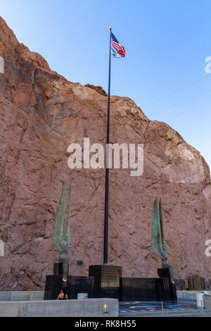 Der geflügelte Figuren der Republik, Hoover Dam, Nevada, United States. Stockfoto