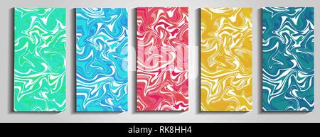Wirbelt der Marmor- oder die Kräuselung aus Achat. Flüssige Marmor Textur. Fluid Art für Design deckt, Präsentation, Einladung, Flyer, jährliche Rep Stock Vektor