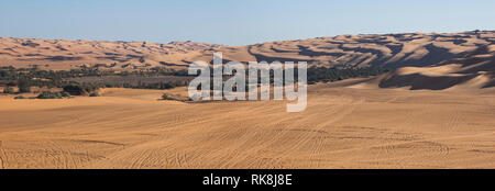 Oase Ubari Seen in der libyschen Sahara Stockfoto