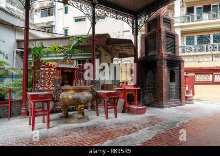 Kuala Lumpur, Malaysia. Januar 2019. Der Innenhof der Sünde Sze Si Ya taoistische Tempel Stockfoto