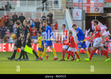 9. Februar 2019, Riverside Stadium, Middlesbrough, England; Sky Bet Meisterschaft, Middlesbrough vs Leeds United: Credit: Craig Milner/News Bilder der Englischen Football League Bilder unterliegen DataCo Lizenz Stockfoto