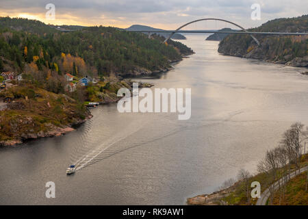 Der neue Viadukt Brücke an der Grenze zu Schweden und Norwegen Stockfoto