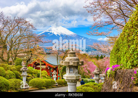 Gotemba City, Japan am Friedenspark mit Mt. Fuji in der Frühjahrssaison. Stockfoto
