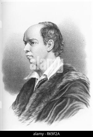 Gravieren von Oliver Goldsmith (1728 - 1774), irischer Schriftsteller, Dramatiker und Dichter. Stockfoto