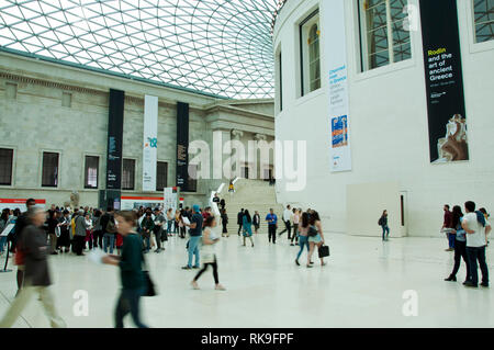 Der große Hof im British Museum in London. Stockfoto