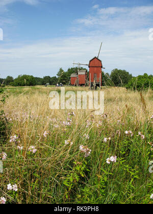 WIND Mühlen an Störlinge Öland Stockfoto