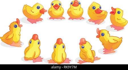 Vektor cartoon Animal clipart: kleine Entenküken Stock Vektor