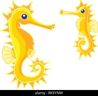 Vektor cartoon Animal clipart: gelb Seahorse Stock Vektor