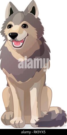 Vektor cartoon Animal clipart: grauer Wolf, Hund Stock Vektor