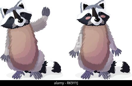 Vektor cartoon Animal clipart: waschbären Stock Vektor