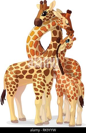 Vektor cartoon Animal clipart: Giraffen Familie Stock Vektor