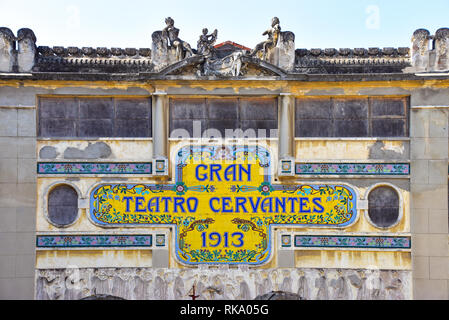 Art déco-Fassade des Gran Teatro Cervantes, Tanger, Marokko, Nordafrika Stockfoto