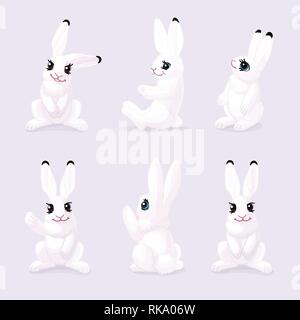 Vektor cartoon Animal clipart: Weiß polar hare Stock Vektor