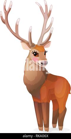 Vektor cartoon Animal clipart: Gehörnte Rotwild Stock Vektor