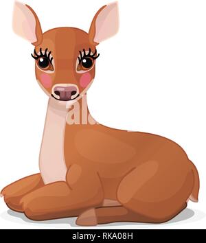 Vektor cartoon Animal clipart: weiblich Red Deer Stock Vektor