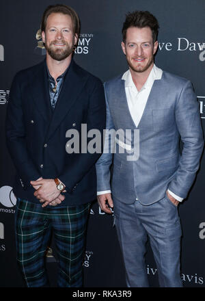 Kalifornien, USA. 9. Feb 2019. Sänger Brian Kelley und Tyler Hubbard von Florida Georgia Linie kommen in der Recording Academy und Clive Davis' 2019 Pre-GRAMMY Gala im Beverly Hilton Hotel am 9. Februar 2019 in Beverly Hills, Los Angeles, Kalifornien, USA. (Foto von Xavier Collin/Image Press Agency) Quelle: Bild Presse Agentur/Alamy leben Nachrichten Stockfoto