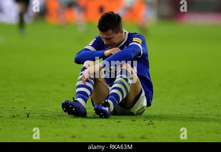 München, Deutschland. 09 Feb, 2019. firo: 09.02.2019, Fußball, 1.Bundesliga, Saison 2018/2019, FC Bayern München - FC Schalke 04 3:1, Yevhen Konoplianka, FC Schalke 04, Schalke, ganze Figur | Verwendung der weltweiten Kredit: dpa/Alamy leben Nachrichten Stockfoto