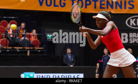 Vom 9. Februar 2019 Den Bosch, Niederlande Tennis FED Cup Niederlande gegen Kanada Francoise Abanda Credit: Orange Bilder vof/Alamy leben Nachrichten Stockfoto