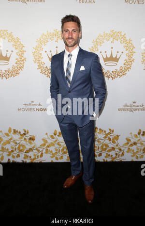 PASADENA, Ca - 9. Februar: Andrew Walker, Hallmark Channel und Markenzeichen Filme & Geheimnisse Winter 2019 TCA am Turnier Haus in Pasadena, Kalifornien am 9. Februar 2019. Credit: Faye Sadou/MediaPunch Stockfoto