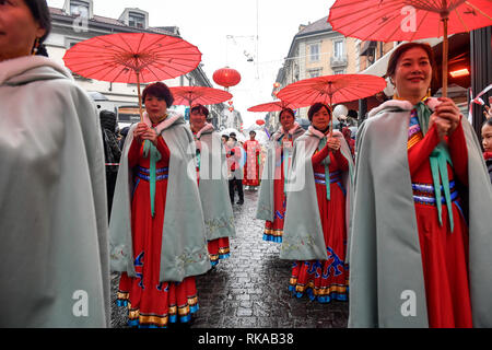 Foto Claudio Furlan LaPresse 10-02-2019 Milano (Italia) Cronaca Capodanno cinese con Parata da Piazza Gramsci ein Via Paolo Sarpi Stockfoto