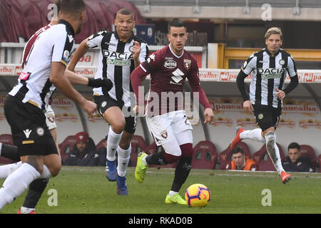 Alejandro Berenguer (Torino FC) während der Serie A TIM Fußballspiel zwischen Torino FC und Udinese Calcio im Stadio Grande Torino am 10 Februar, 2019 in Turin, Italien. Stockfoto