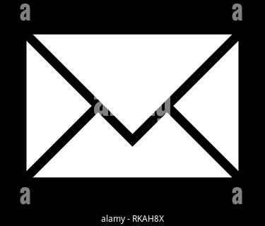 Mail Symbol - weiß einfach, isoliert - Vector Illustration Stock Vektor