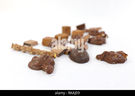 Verschiedene handgefertigte Pralinen Stockfoto