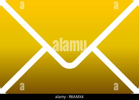Mail Symbol - golden Farbverlauf mit abgerundeten Ecken, isoliert - Vector Illustration Stock Vektor