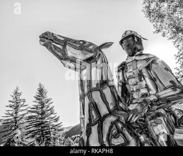 El Conquistador Skulptur, Aspen, Colorado, USA Stockfoto