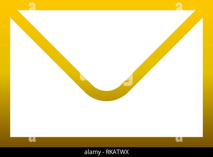 Mail Symbol - golden gradient Umrisse, isoliert - Vector Illustration Stock Vektor