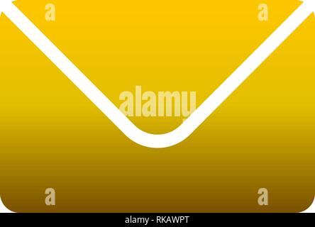 Mail Symbol - golden Farbverlauf mit abgerundeten Ecken, isoliert - Vector Illustration Stock Vektor