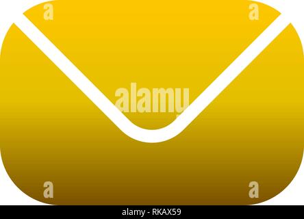 Mail Symbol - golden Farbverlauf mit abgerundeten Ecken, isoliert - Vector Illustration Stock Vektor